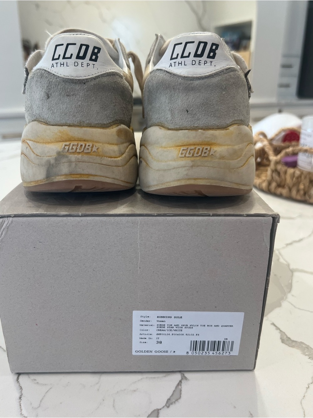 Golden Goose Cream and White Running Sole Sneakers - Picture 5 of 8